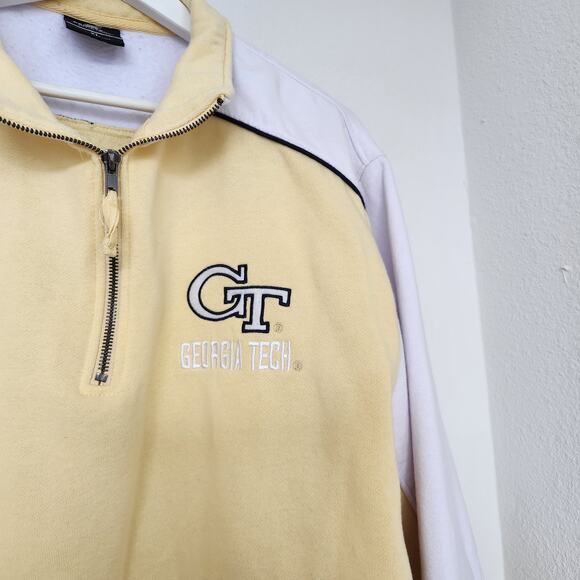 Vintage Georgia Tech Yellow Jackets 1/4 Zip Pullover Sweatshirt XL - Picture 4 of 9
